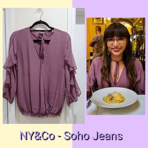 NY&Co Soho Jeans Front-Tie Blouse